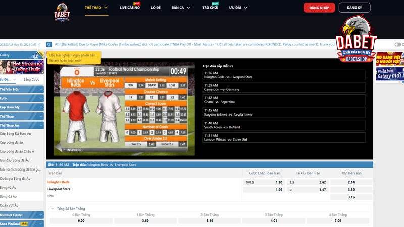 Trang cược bóng đá hàng đầu châu Âu DABET