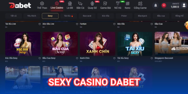 Sexy Casino tại DABET mang đến không gian cá cược đầy lôi cuốn và hấp dẫn